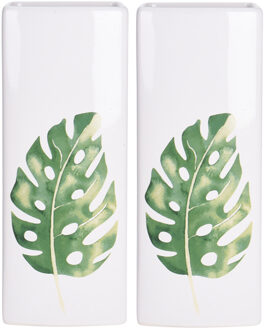 2x Witte radiator waterverdampers/luchtbevochtigers monsterablad 21 cm - Luchtbevochters