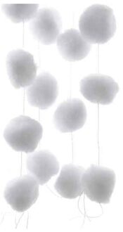 2x Witte sneeuwballen slinger 180 cm