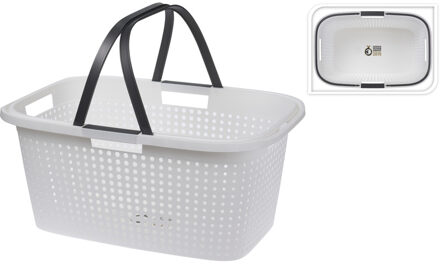2x Witte wasmanden met handvatten 60 cm - Wasmanden