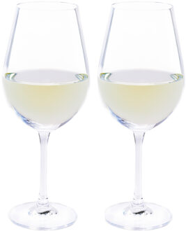2x Witte wijnglazen 52 cl/520 ml van kristalglas Transparant