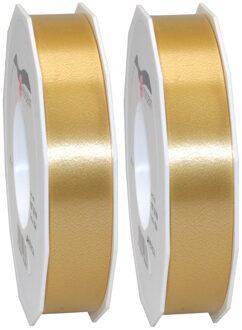 2x XL hobby/decoratie bronzen kunststof sierlinten 2,5 cm/25 mm x 91 meter