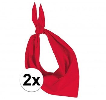 2x Zakdoek bandana rood - hoofddoekjes