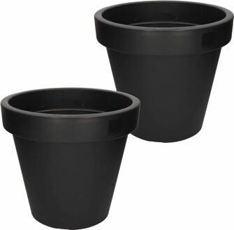 2x Zwarte plantenpot 35 cm - Plantenpotten