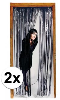 2x Zwarte versiering deurgordijn - deurversiering