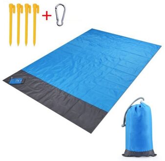 2X2.1M Waterdichte Zak Strand Deken Vouwen Camping Mat Matras Draagbare Lichtgewicht Mat Outdoor Picknick Mat Zand Strand mat blauw spell grijs / 140 x 200CM