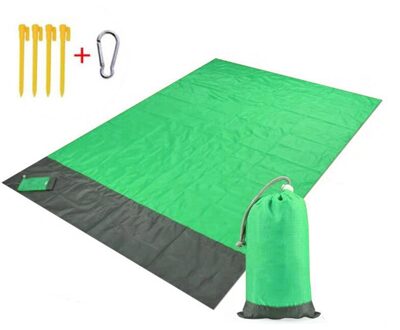 2X2.1M Waterdichte Zak Strand Deken Vouwen Camping Mat Matras Draagbare Lichtgewicht Mat Outdoor Picknick Mat Zand Strand mat gras groen en grijs / 140 x 200CM