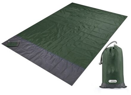 2X2.1M Waterdichte Zak Strand Deken Vouwen Camping Mat Matras Draagbare Lichtgewicht Mat Outdoor Picknick Mat Zand Strand mat groen