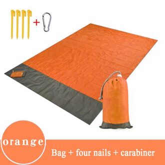 2X2.1M Waterdichte Zak Strand Deken Vouwen Camping Mat Matras Draagbare Lichtgewicht Mat Outdoor Picknick Mat Zand Strand mat oranje spell grijs / 140 x 200CM