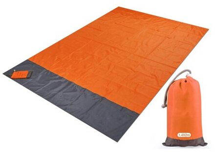 2X2.1M Waterdichte Zak Strand Deken Vouwen Camping Mat Matras Draagbare Lichtgewicht Mat Outdoor Picknick Mat Zand Strand mat Oranje