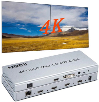 2x2 Video wall controller 1 HDMI/DVI Input 4 HDMI Output 4K TV Processor Images Stitching Video Wall Processor