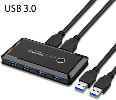 2X4 Usb 3.0 Sharing Switch Selector 2 Poort Stuks Delen 4 Usb-apparaten Voor Toetsenbord Muis Printer USB3.0