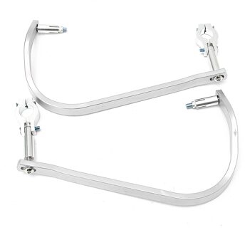 2x7/8 "22mm Universal Motorcycle Hand Guards Protector Motocross Dirt bike Handguards Stuur Guards Aluminium hand Bar Stand Zilver