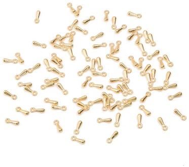 2x7mm10 0 Stks/partij Koper Waterdruppels Koord Gebruikt Voor Diy Ketting Armband Crimp Eindigt Uitgebreide Uitbreiding Kettingen Staarten Sluitingen goud