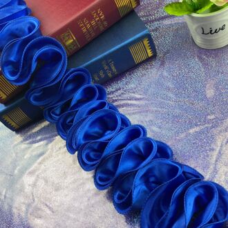 2Yards Rood Wit Royal Blue Chiffon Plisse Lace Trim Verstoorde Stof Dans Jurk Rok Accessoires Hoofddeksels Decoratie Materialen koninklijk blauw