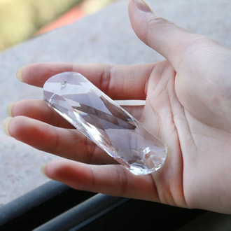 3.0in Faceted Rectangle Crystal Glass Spacer Lamp Prism Part Chandelier Making 76mm Suncatcher 2Holes Spacer Connector