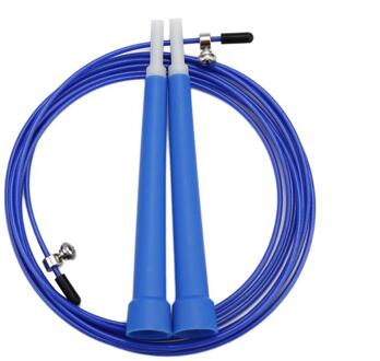3.0M Staaldraad Snelheid Bekwame Productie Verstelbare Overslaan Touw Aluminium Handvat Staaldraad Speed Springtouw Jump Rope blauw