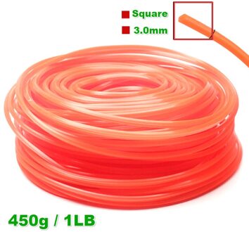 3.0Mm Grastrimmer Line Strimmer Bosmaaier Nylon Touw Koord Lange Ronde/Vierkante Roll Vervanging Yard Blade Trimeer 3.0mm plein 1LB