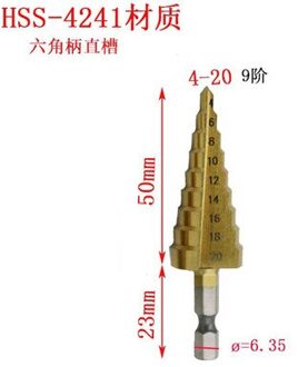 3-12/3-13/4-12/4-20/4-22 Mm Stap Boor Hss Titanium Hout Metalen Gat cutter Boren Stap Cone Snijgereedschap Gat Boor 4-20 9