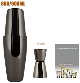 3-12 Stks/set Bar Set Roestvrij Boston Cocktail Shaker Set Barman Kit Shakers Bar Gereedschap Wijn Accessoires B 800 600ML Set3