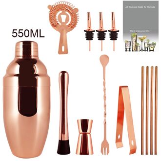 3-12 Stks/set Bar Set Roestvrij Boston Cocktail Shaker Set Barman Kit Shakers Bar Gereedschap Wijn Accessoires RG 550ML Set12