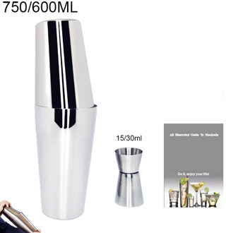 3-12 Stks/set Bar Set Roestvrij Boston Cocktail Shaker Set Barman Kit Shakers Bar Gereedschap Wijn Accessoires S 750 600ML Set3