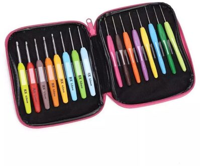 3/16Pcs Breinaalden Zachte Handvat Aluminium Haaknaalden Set Breinaalden Kit Trui Weave Breien Tools