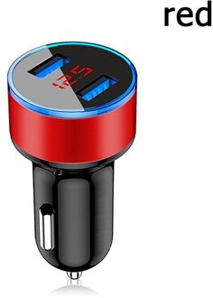 3.1A Dual Usb Car Charger Voor Iphone 12 6S 7 8 11 Tablet Xiaomi Samsung S10 Met Led Display universele Mobiele Telefoon Auto-Oplader rood