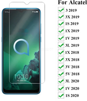 3-1Pcs Tempered Glass For Alcatel 3 3x 1S 1X 1V 3L 2019 2020 Screen Protector Tempered Glass For Alcatel 1X 3X 3V 5V 2018 Glass*