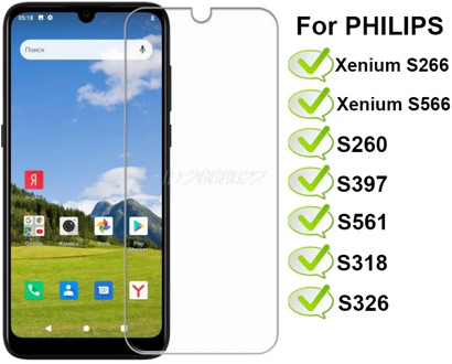 3-1Pcs Tempered Glass For PHILIPS XENIUM S266 S566 Screen Protector Protective Glass For Philips S260 S397 S318 S326 Phone Film