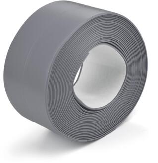 3.2M X 22Mm Badkamer Douche Wastafel Bad Afdichtstrip Tape Wit Pvc Zelfklevende Muurstickers Waterdichte Muur sticker Voor Keuken grijs-3.2mX3.8cm