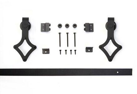 3.3 FT Diamant Zwarte Carbon staal REAL mini schuur schuifdeur hardware voor kastdeur