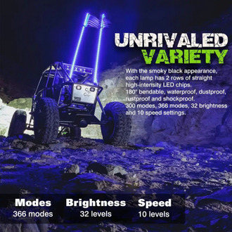 3/4/5/6 FT LED Whip Light RGB Waterproof Remote Control Multi-color Super Bright US Flag Flagpole Lamp Light For SUV ATV UTV RZR