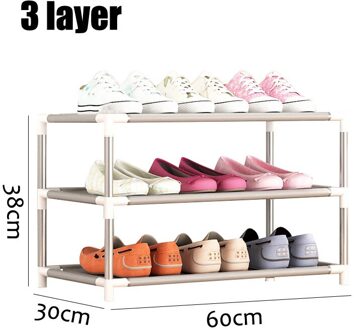 3/4/5/6 Layer Rvs Schoenen Plank Gemonteerd Schoenenrek Kast Schoenen Organizer Stand houder Houden Thuis Nette Schoen Doos 3 laag