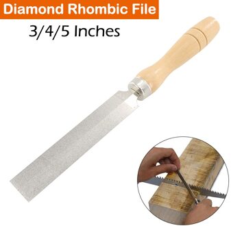 3/4/5 Inch Diamond Bestand Rhombic Met Houten Handvat Voor Diamant Houtsnijwerk Metalen Glas Slijpen Houtbewerking Tuin Gereedschap 5duim