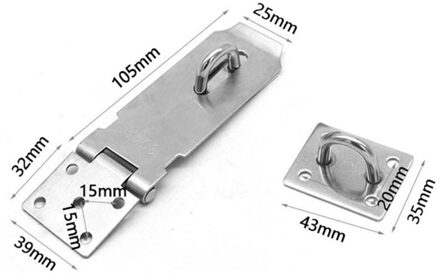 3/4/5 Inch Hangslot Sluiting Gate Hasp Nietje Rvs Installeren Deurslot Shed Klink Huishouden Inbreker-proof Hardware B 4duim