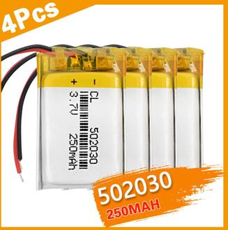 3/4/8Pcs 502030 Li-Po Oplaadbare Lithium Batterij 3.7V 250Mah Kleine Luidsprekers Punt lezen Pen Mp3 Bluetooth Mobiele Batterijen 4stk