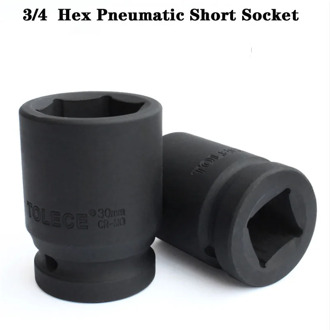 3/4" Hex Thicken Impact Socket Set 17-41mm Air Pneumatic Short Socket Sets CR-MO Metric Socket for Air Pneumatic Repair Tools