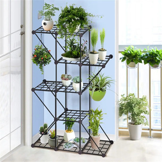 3/4 layer Wrought iron balcony living room interior modern decoration floor-standing flower stand storage flower pot shelf