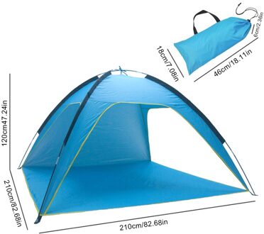 3-4 Persoons Familie Camping Strand Tenten Zon Onderdak Buiten Luifel Waterdicht Luifel Quick Installatie Geventileerde Tent