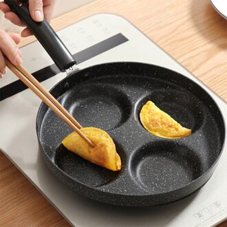 3/4 Vier-Gat Omelet Pan Voor Eieren Non-stick Geen Olie-Rook Ontbijt Grill Pan Kookpot ham Pannenkoek Maker Braadpannen 24CMX4hole C