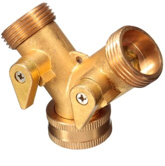 3/4Inch Massief Messing Slang Splitter Water Distributeur Dubbele Nozzle 3/4 "Solid Twee Way Tuin Tap Connector adapter Slang Splitter