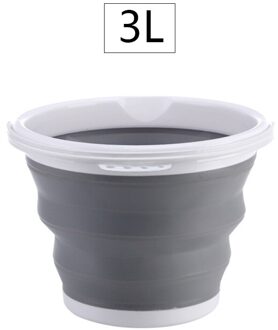 3/5/10L Emmers Draagbare Outdoor Vissen Opvouwbare Emmer Wasstraat Dikke Siliconen Emmer Huishouden Cleaning Tools 21.5x21.5x5cm 3L