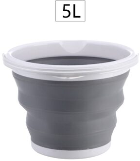 3/5/10L Emmers Draagbare Outdoor Vissen Opvouwbare Emmer Wasstraat Dikke Siliconen Emmer Huishouden Cleaning Tools 26.5x26.5x5cm 5L