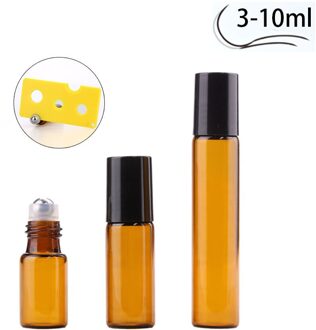 3/5/10Ml Glazen Flessen Met Rvs Roller Ballen Essentiële Olie Flessen Lege Cosmetische Containers Hervulbare fles 3ml