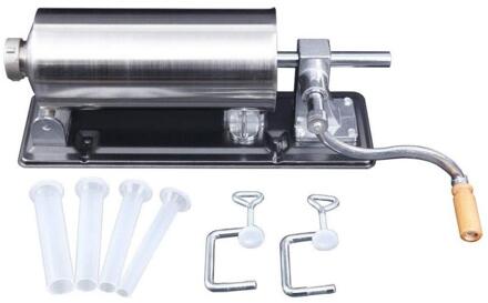 3.5/4L Rvs Vullen Worst Stuffer Zelfgemaakte Worst Maker Vlees Stuffer Met 4 Worst Vulling Trechters Forkitchen Hwc 3.6L