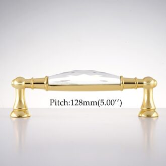 3.5 ''/5.0'' Crystal Meubels Handvatten Gold Lange Bar Deur Kast Handvatten Lade Trekt Keuken Kast Knoppen doorzichtig 128mm