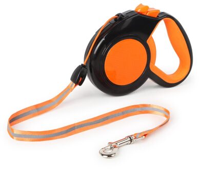 3/5/8 Meter Reflecterende Auto Intrekbare Hondenriem Draagbare Huisdier Puppy Trekkabel Wandelen Lead Riemen oranje / 8M