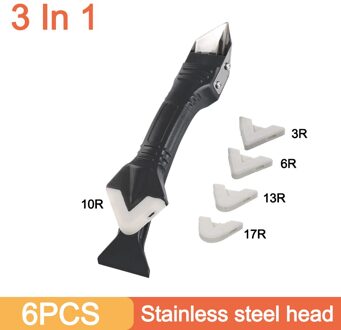 3/5 In 1 Siliconen Remover Kalefateren Finisher Kit Plastic Hoek Gladde Vloer Schraper Multifunctionele Grout Kit Tools Accessoires 3 in 1 Metal hoofd