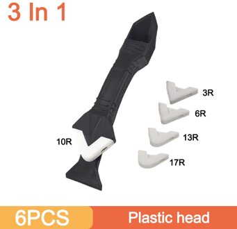 3/5 In 1 Siliconen Remover Kalefateren Finisher Kit Plastic Hoek Gladde Vloer Schraper Multifunctionele Grout Kit Tools Accessoires 3 in 1 plastic hoofd