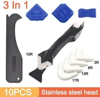 3/5 In 1 Siliconen Remover Kalefateren Finisher Kit Plastic Hoek Gladde Vloer Schraper Multifunctionele Grout Kit Tools Accessoires Metal hoofd reeks